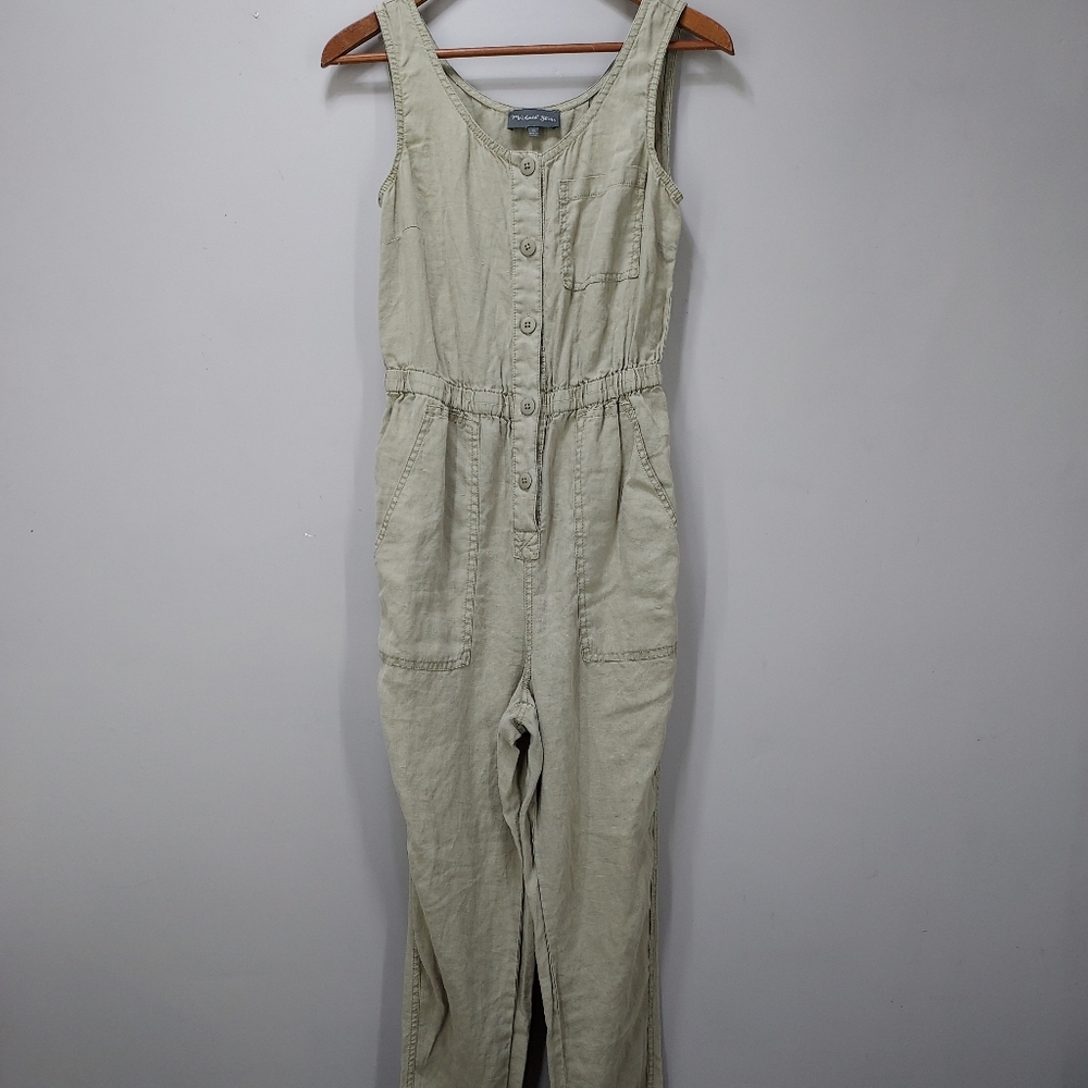 Michael Stars Celine Linen Sleeveless Jumpsuit
